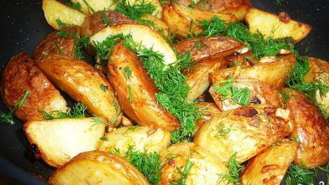 Рецепт Картофель по-деревенски с чесноком