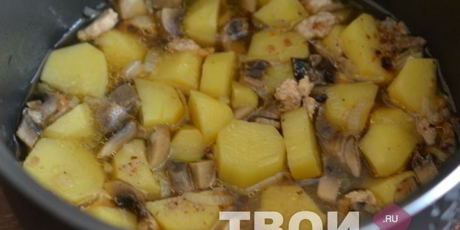 Рецепт картофель с грибами в мультиварке
