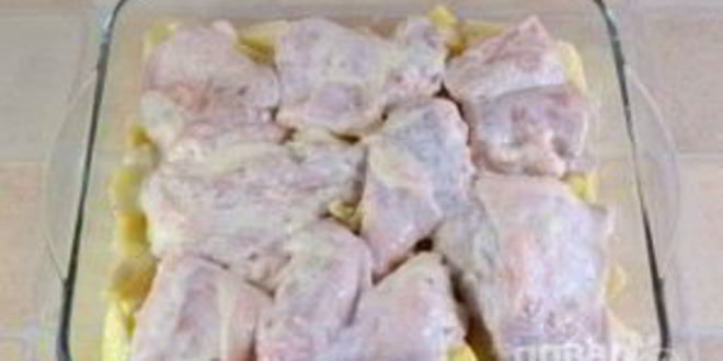 Рецепт картофель с курицей в духовке
