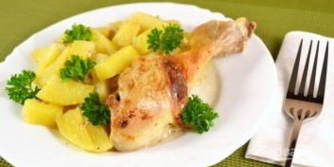 Рецепт картофель с курицей в духовке