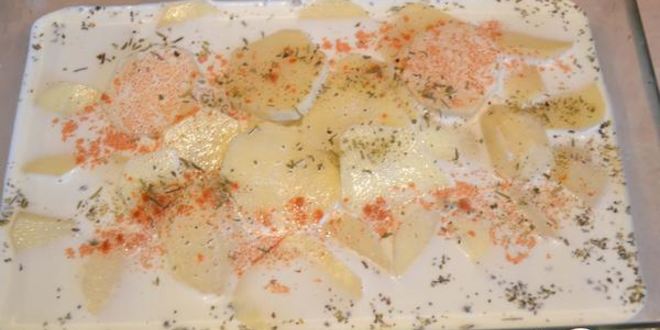 Рецепт картофель со сливками и сыром