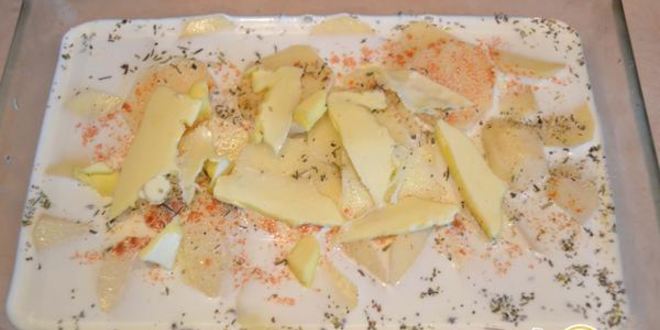 Рецепт картофель со сливками и сыром