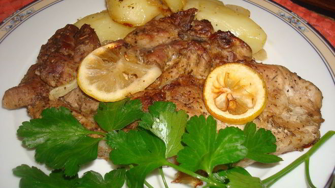 Рецепт Картофель со свининой в духовке