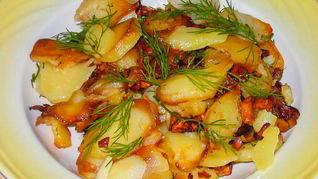 Рецепт Картофель, жаренный с лисичками
