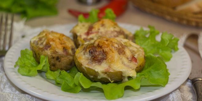 Рецепт картофельные лодочки в духовке с начинкой фаршем