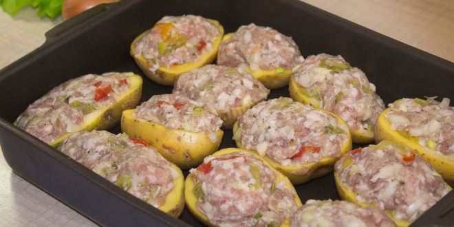 Рецепт картофельные лодочки в духовке с начинкой фаршем