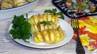 Рецепт Картошка гармошка с салом в духовке