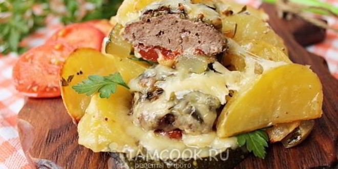 Рецепт картошки с фаршема и кабачками в духовке