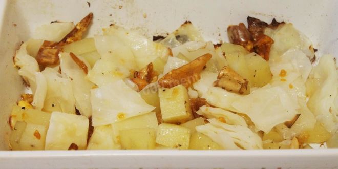 Рецепт картошка с капустой в духовке
