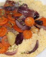 Лимонный кускус с запеченными овощами