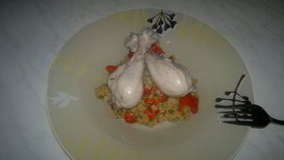 Рецепт Пикантная чечевица с отварными куриными ножками