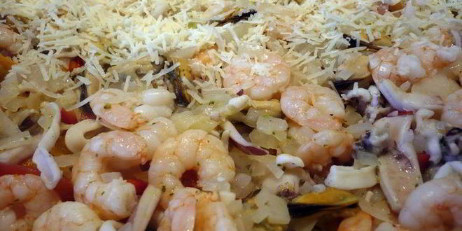 Рецепт рис с баклажанами и морепродуктами bella испания