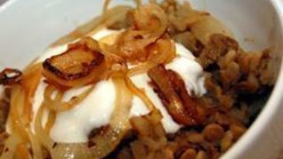 Рецепт Рис с чечевицей и жареным луком