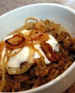 Рис с чечевицей и жареным луком