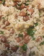 Рис с фасолью и беконом