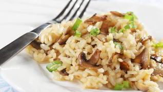 Рецепт Рис с грибами и луком-пореем