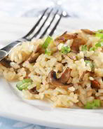 Рис с грибами и луком-пореем