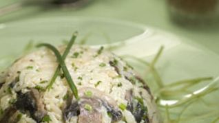 Рецепт Рис с грибами и сыром маскарпоне