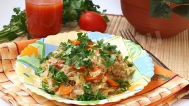 Рецепт Рис с капустой и овощами Лаханоризо