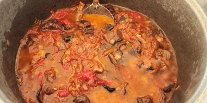 Рецепт рис с капустой и сушеными грибами