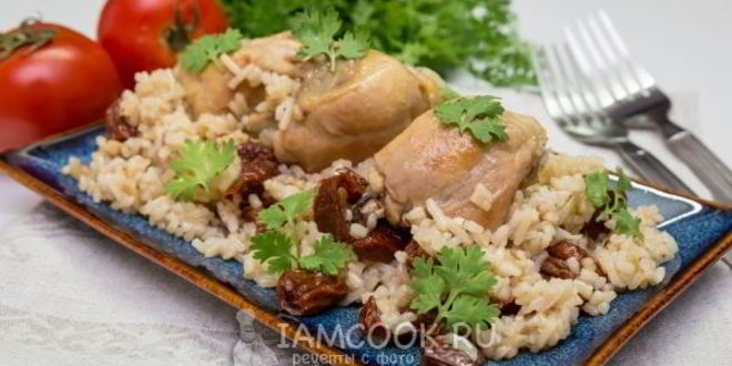 Рецепт рис с курицей и вялеными помидорами
