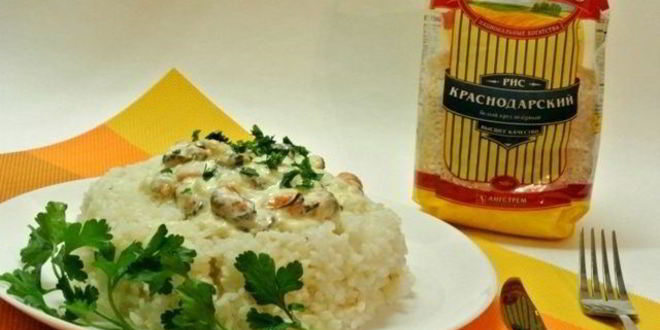 Рецепт рис с мидиями в соусе