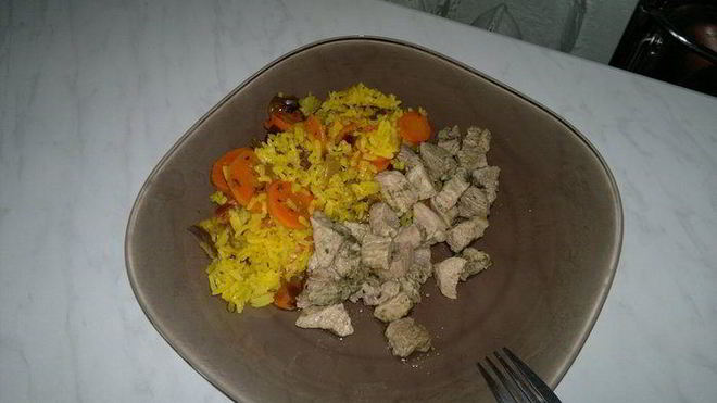 Рецепт Рис с морковью в восточном стиле и свиная лопатка с кавказскими травами