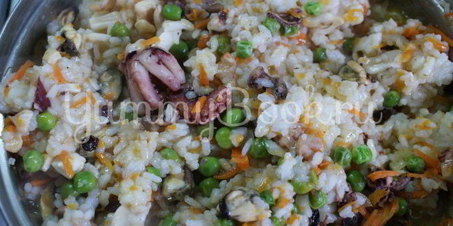 Рецепт рис с морским коктейлем