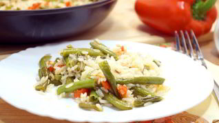 Рецепт Рис с овощами и стручковой фасолью