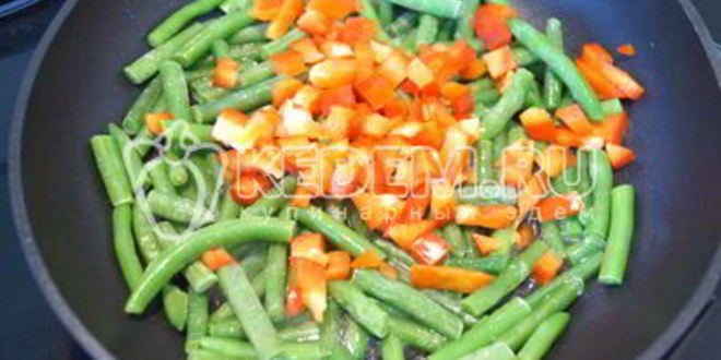 Рецепт рис с овощами и стручковой фасолью