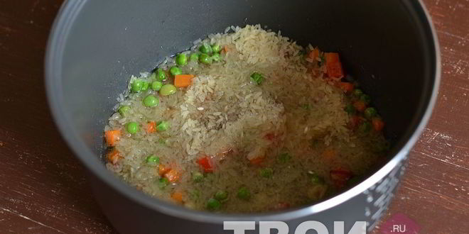 Рецепт рис с овощами в мультиварке