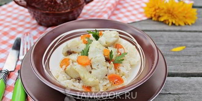 Рецепт рис с рыбой в горшочке