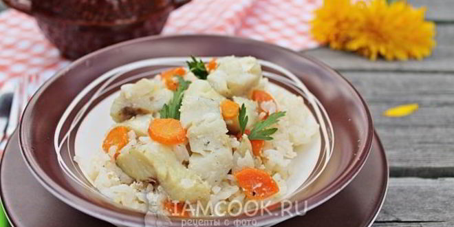 Рецепт рис с рыбой в горшочке