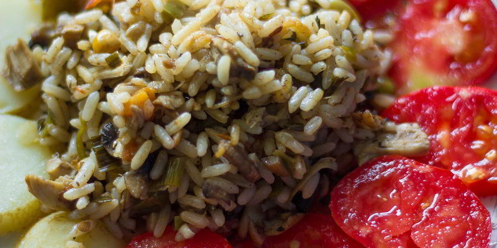 Как приготовить рис с шампиньонами и курицей