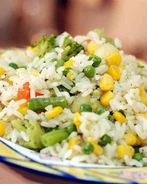 Рис с замороженными овощами