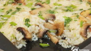 Рецепт Рис, запеченный с шампиньонами
