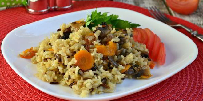 Рецепт тайский нешлифованный рис с грибами в мультиварке