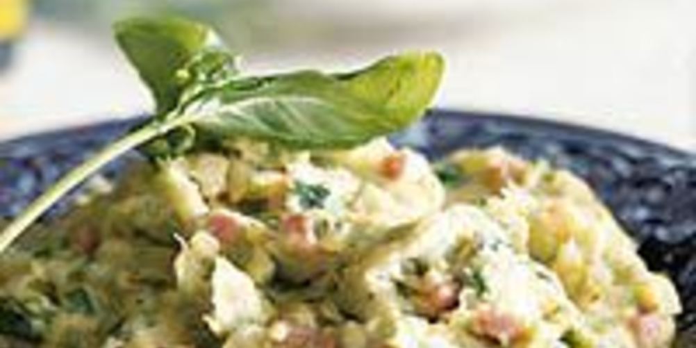 Как приготовить варенный картофель с мясным фаршем и пореем