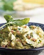 Варенный картофель с мясным фаршем и пореем