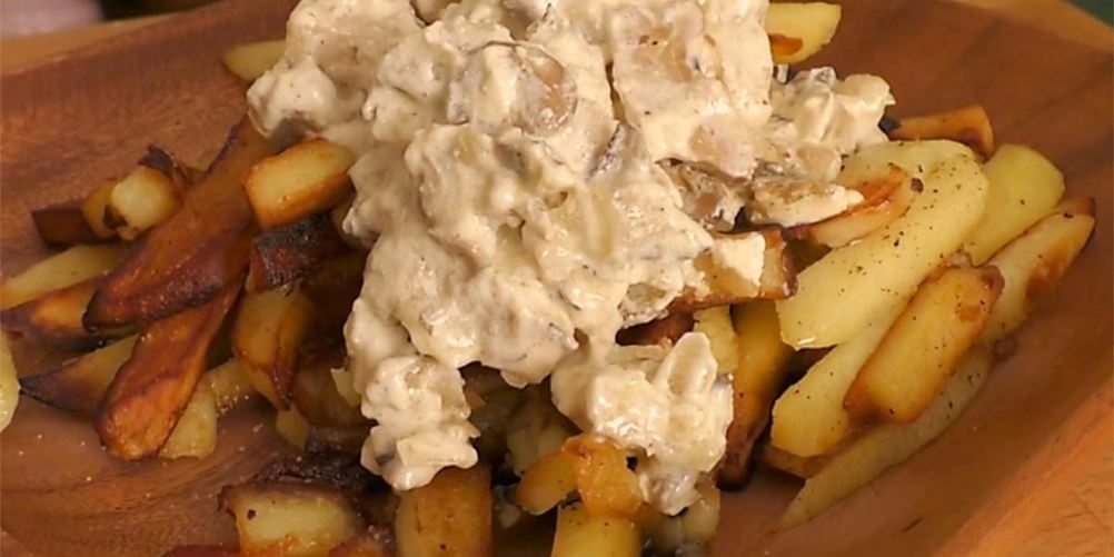 Как приготовить жареная картошка с вешенками на сковороде