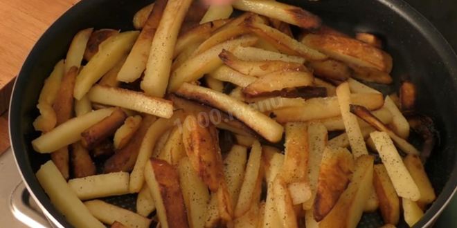 Рецепт жареная картошка с вешенками на сковороде