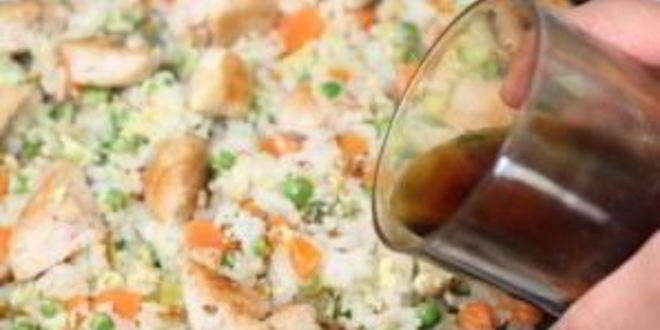Рецепт жареный рис с курицей