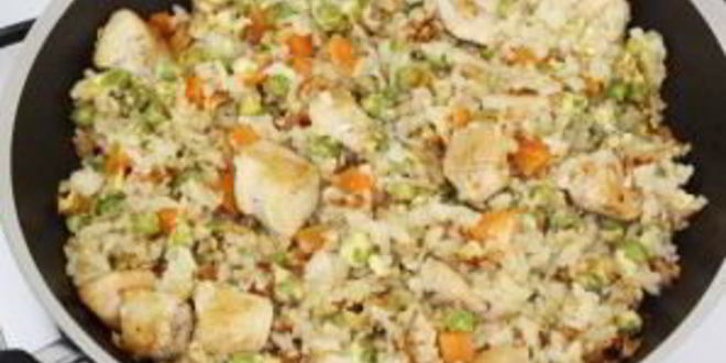 Рецепт жареный рис с курицей