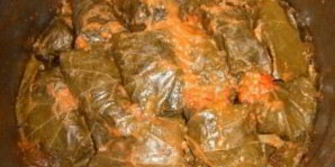 Рецепт долма из маринованных виноградных листьев