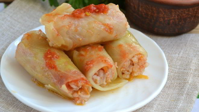 Рецепт Голубцы, фаршированные мясом и рисом