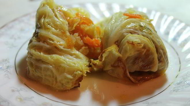 Рецепт Голубцы из савойской капусты с грибами без мяса