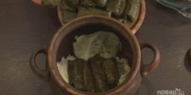 Рецепт голубцы в виноградных листьях