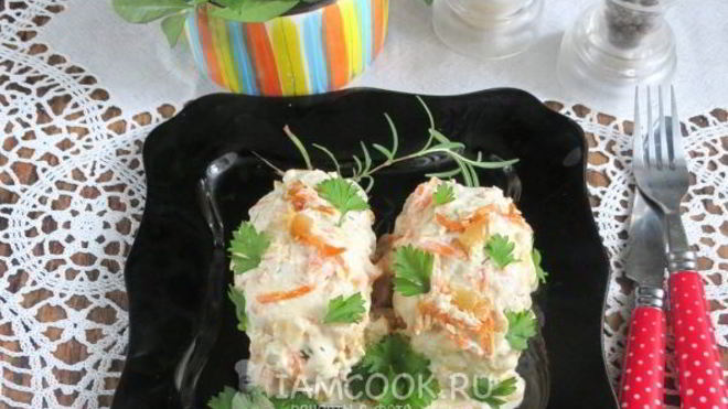 Рецепт Ленивые голубцы в сметанном соусе в духовке