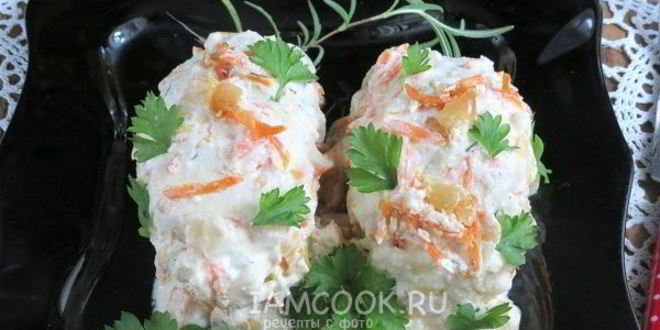 Рецепт ленивые голубцы в сметанном соусе в духовке