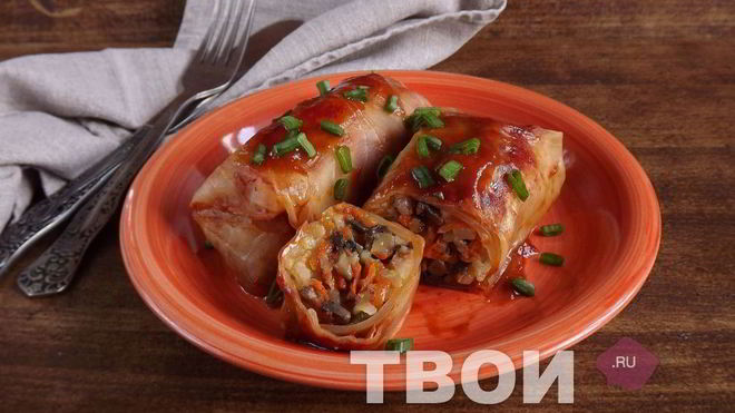Рецепт Постные голубцы с грибами